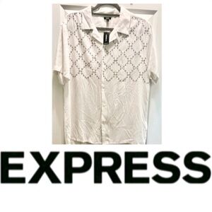 NWT Express embroidered short sleeve button down shirt